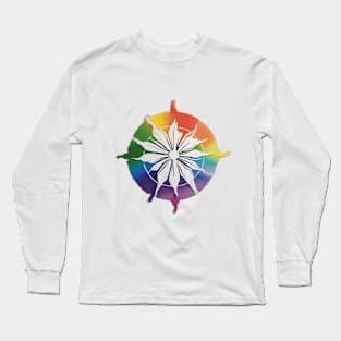 Colorful Spectrum Flower Silhouette Art No. 530 Long Sleeve T-Shirt